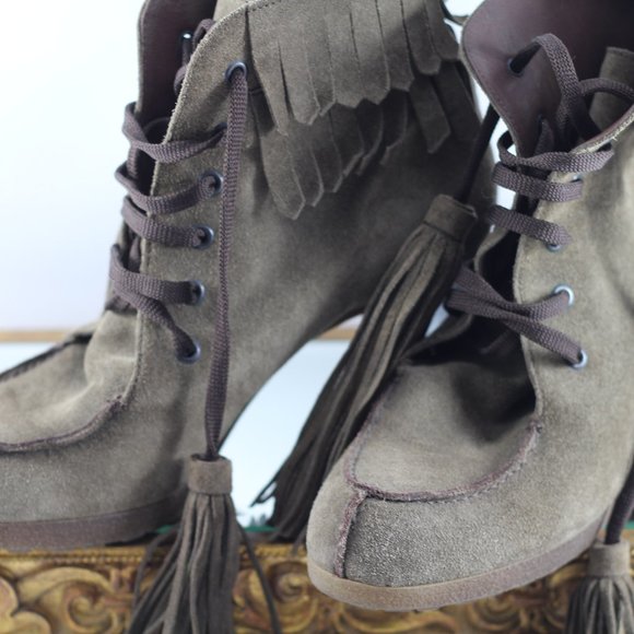 Ron White Suede Ankle Boots. 'Everyday Heels' - Picture 9 of 16